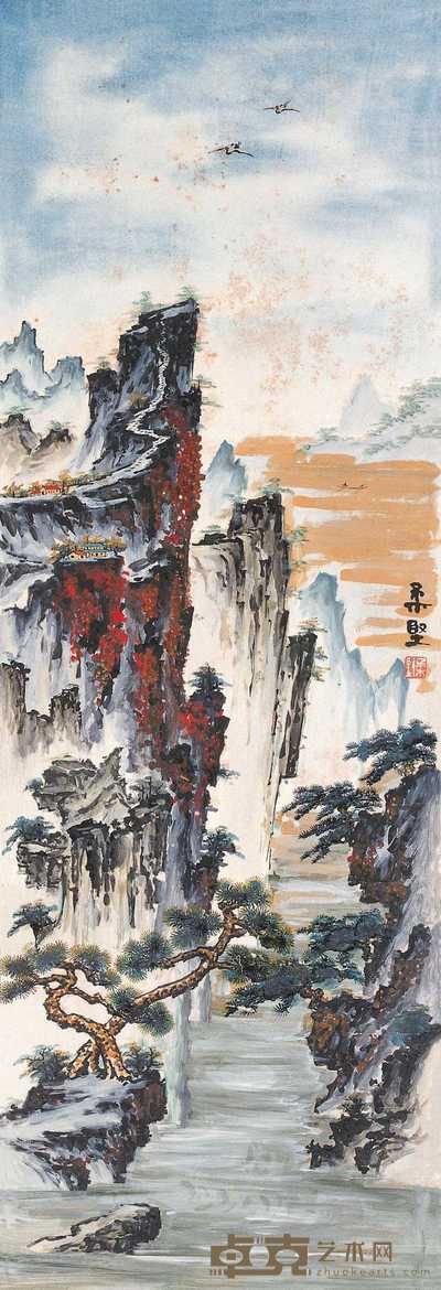 沈柔坚 海室添寿 镜心 90×31cm
